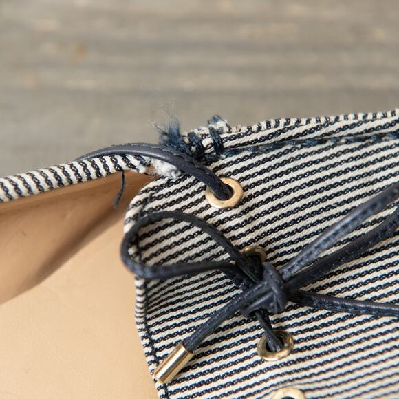 Talbots Seersucker Striped Driving Loafers Size 8 M Moccasins - Picture 13 of 13